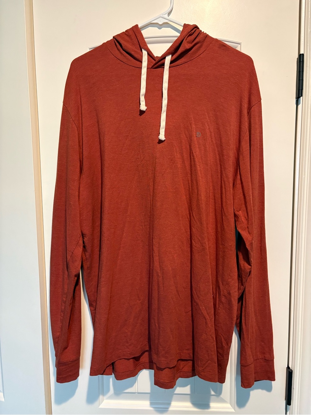 Men's Long Sleeve Hooded Tee in Rust